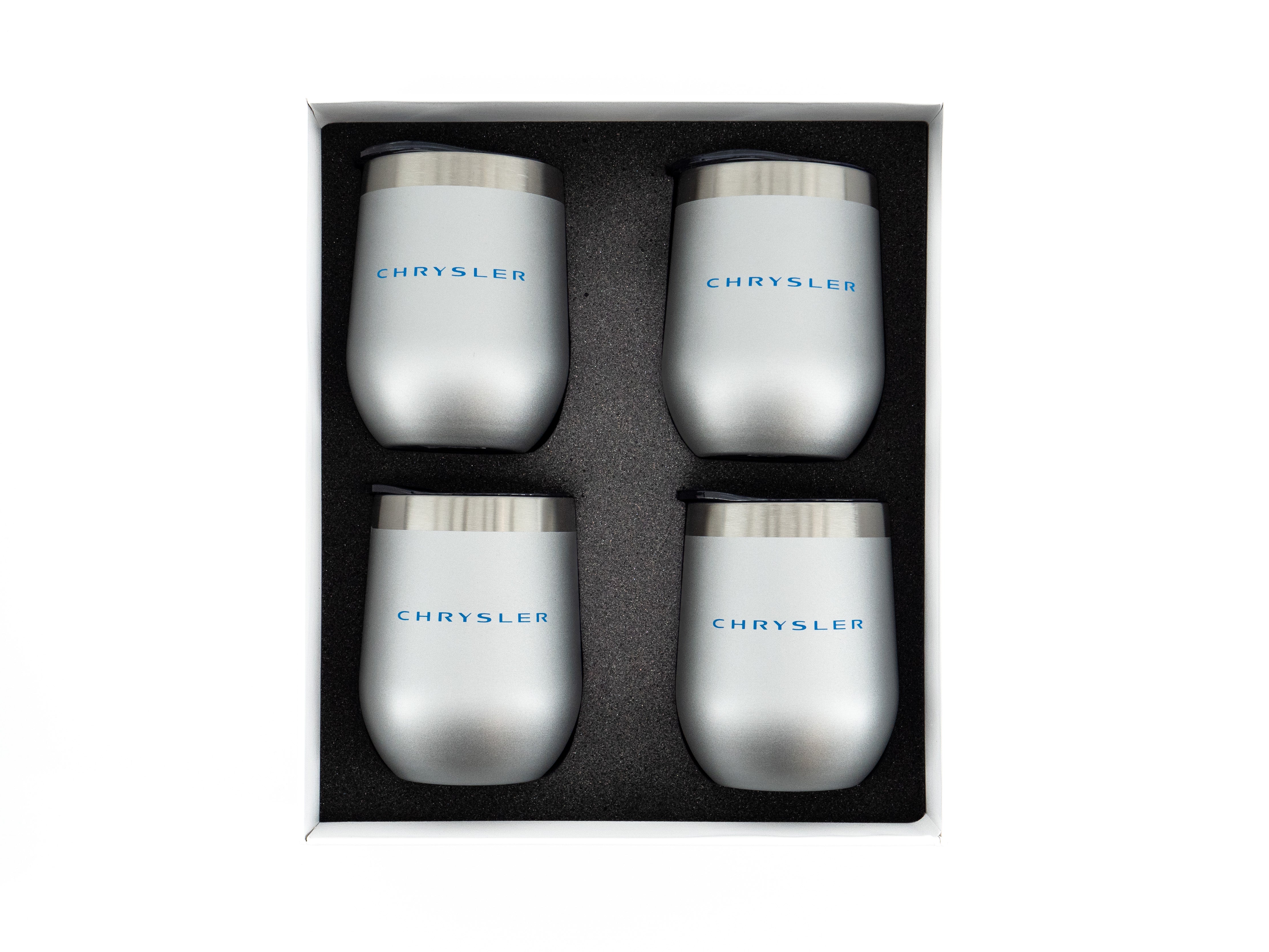 Chrysler 12 oz. Glitter Matte Traveler Cup - Set of 4