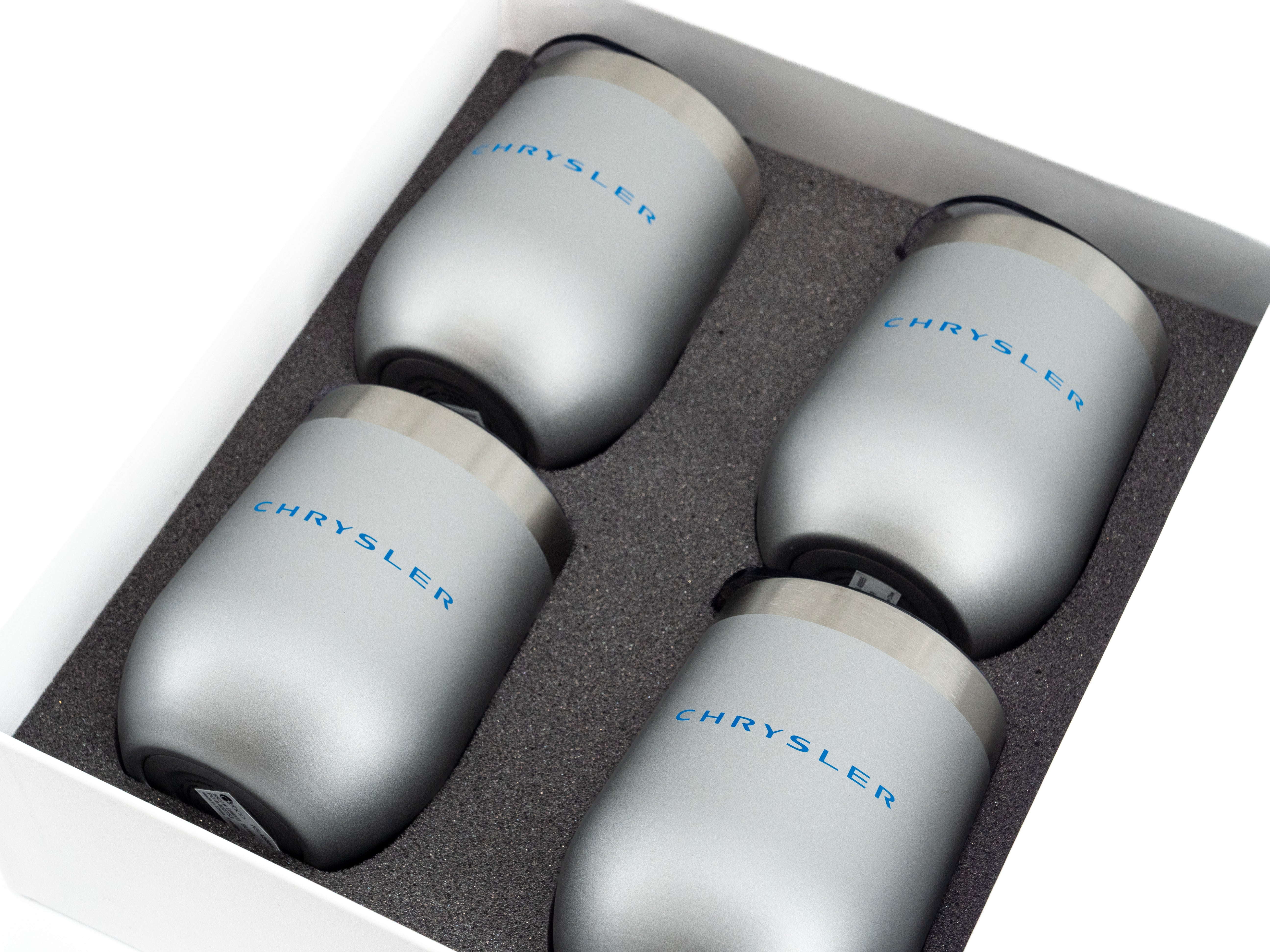 Chrysler 12 oz. Glitter Matte Traveler Cup - Set of 4