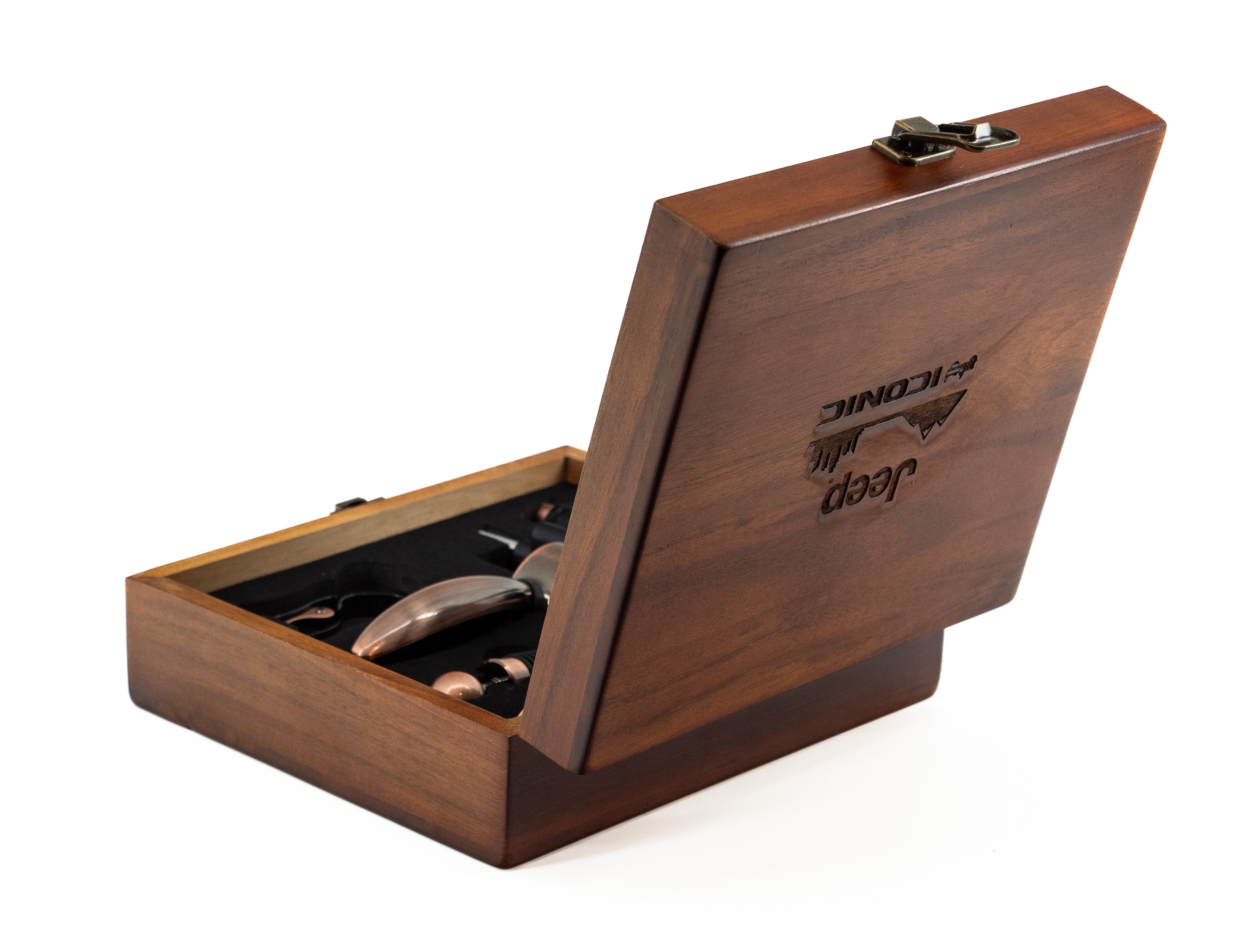 WOOD/METAL WINE SET